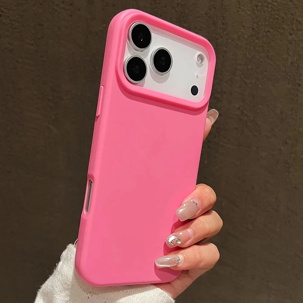 Capa De Celular De Silicone Líquido À Prova De Choque Para Iphone (vermelho Rosado), Capa Protetora Macia.
