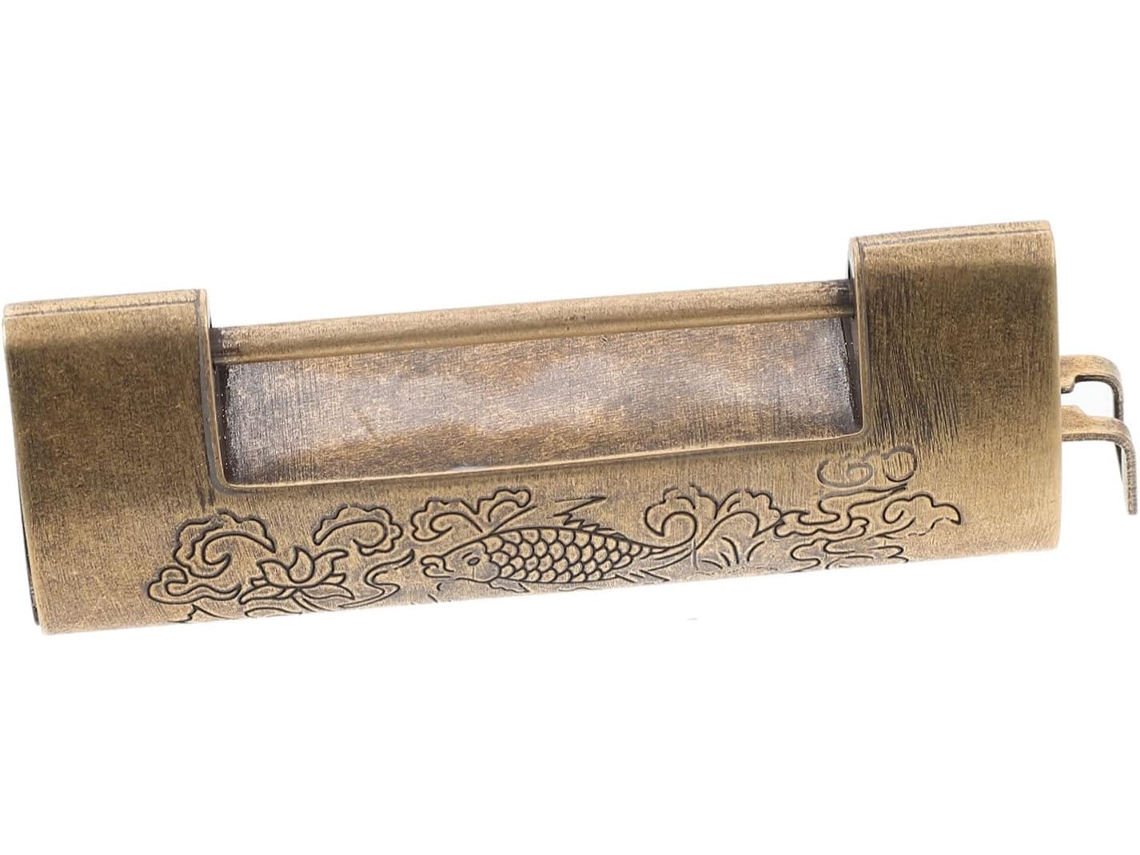 Cadeado Antigo De Latão, Estilo Chinês, Para Mala, Caixa De Joias E Outros Itens. Gokoco