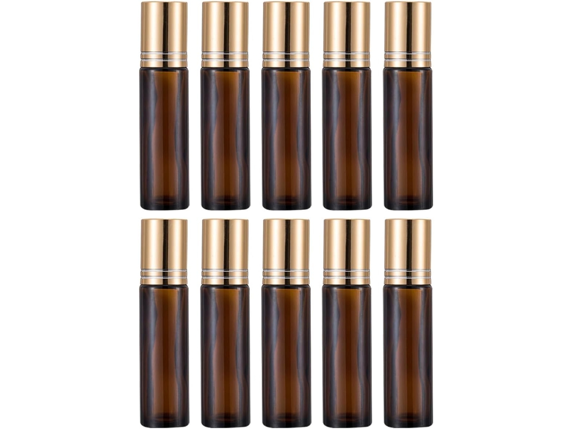 Frascos Roll-on De Vidro De 10ml, Pacote Com 10 Unidades, Diversos Estilos, Portáteis E Práticos Para Óleos.