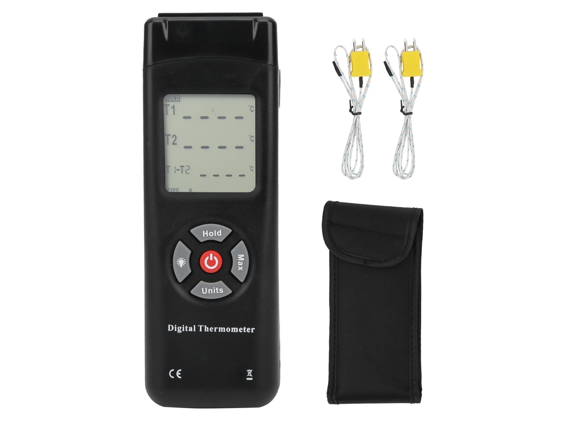 Termômetro Digital de Termopar Tipo K com Display Lcd, Sensor de Contato, Medição Dupla 50~1350°c Tl tk02