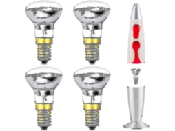 Lâmpada De Lava 25w E14 R39 Branca Quente, Refletor Branco Quente, Lâmpada Edison Pequena Com Parafuso, Holofote (pacote Com 4) classe Energética C