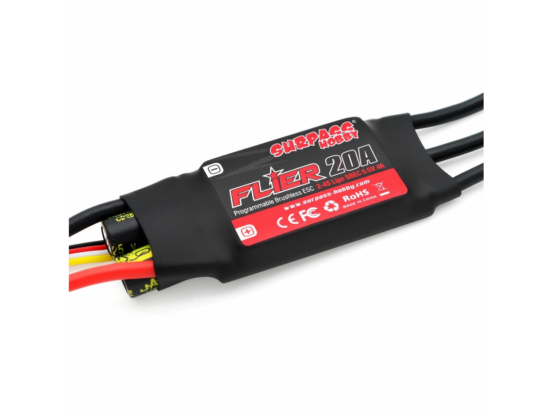 Surpass Hobby Flier Series Novo Esc Sem Escovas De 32 Bits E 20 A Com Bec De 5,5 V/4 A, Suporte Para Programação De Avião Rc