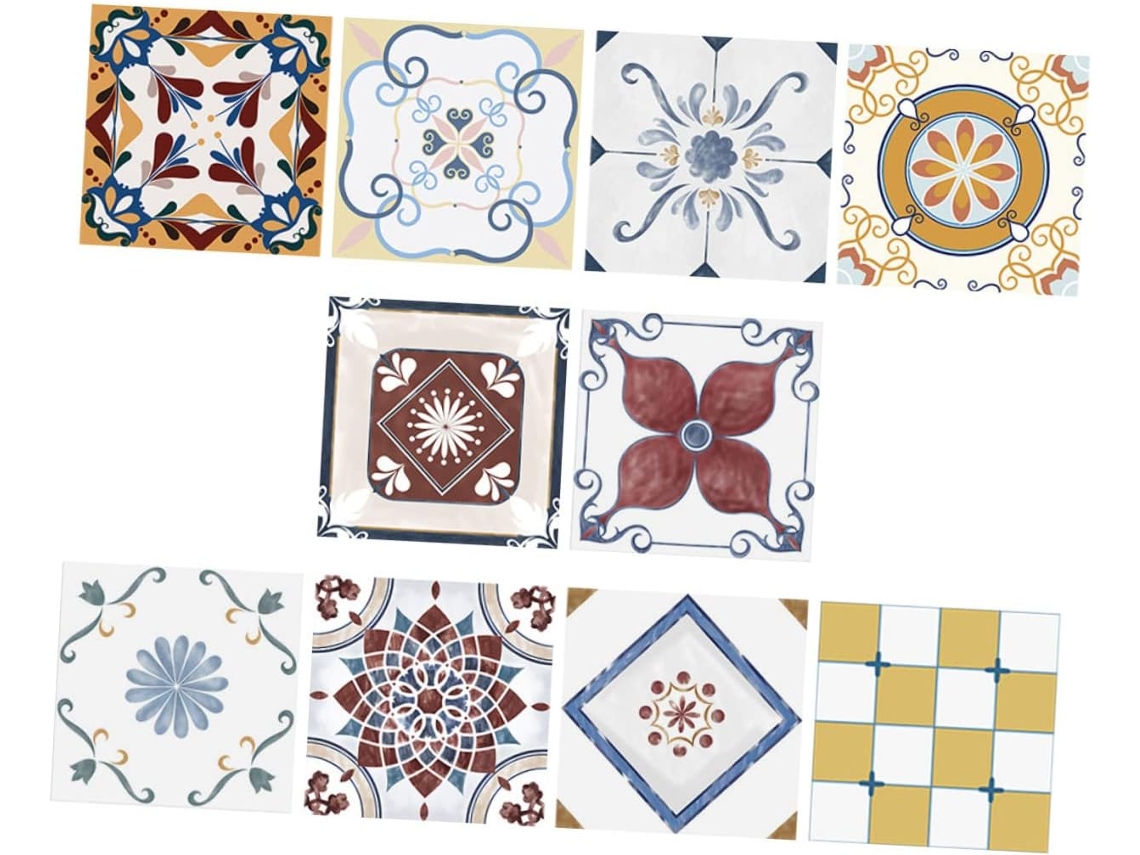 Conjunto De 10 Adesivos Decorativos Impermeáveis Para Azulejos
