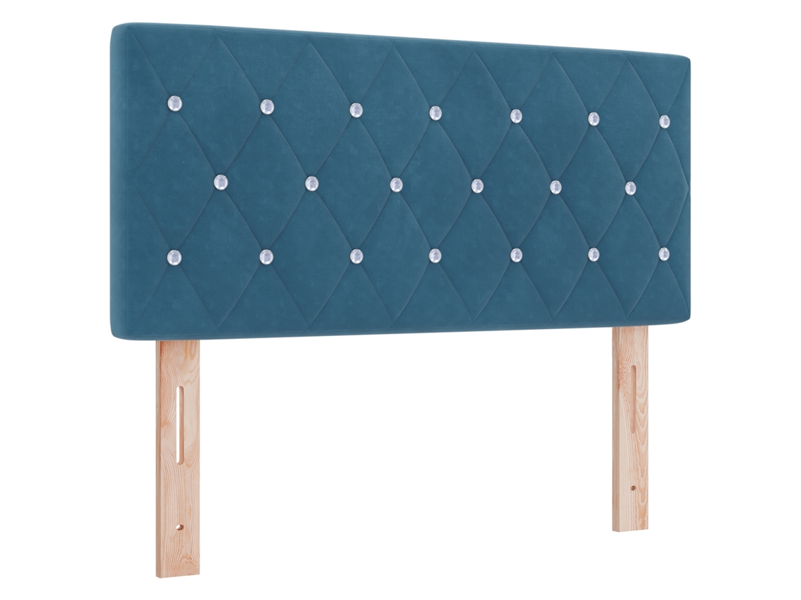 Conjunto 1 Cabeceira Estofada Vidaxl Azul Veludo (90 Cm)