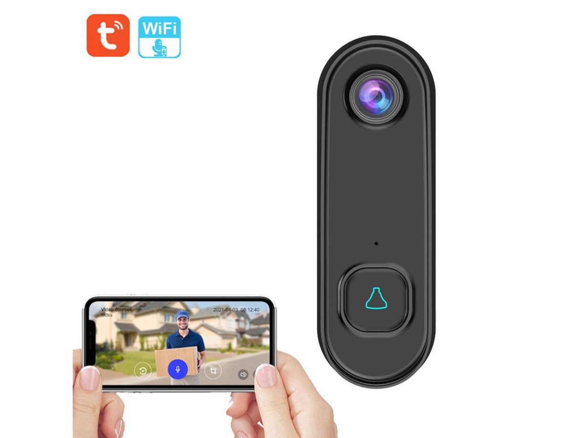 Buzzer de Porta Primerox Sem Fio com Câmera 1080p, Detecção de Movimento PIR, Resistente à Água IP55