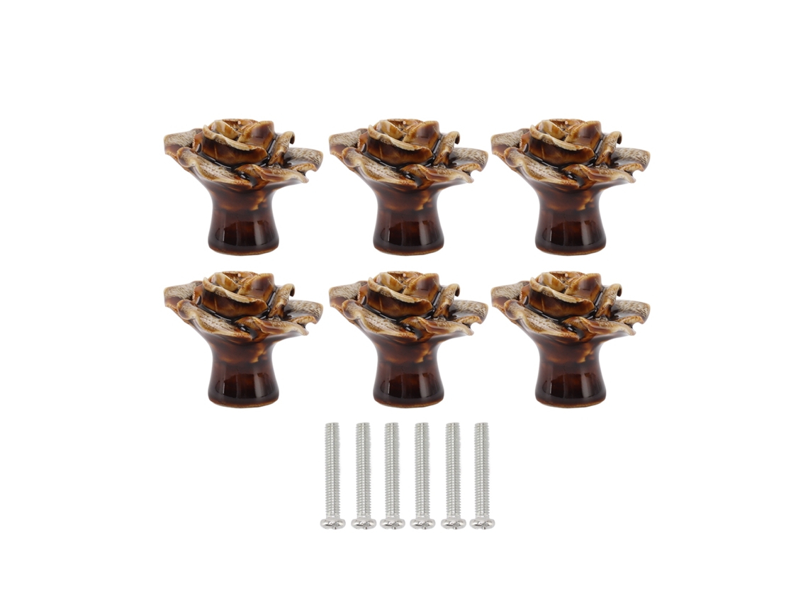 Laxiscreed Puxadores De Armário Em Cerâmica Rosa, Pack Com 6 Peças Para Móveis Elegantes