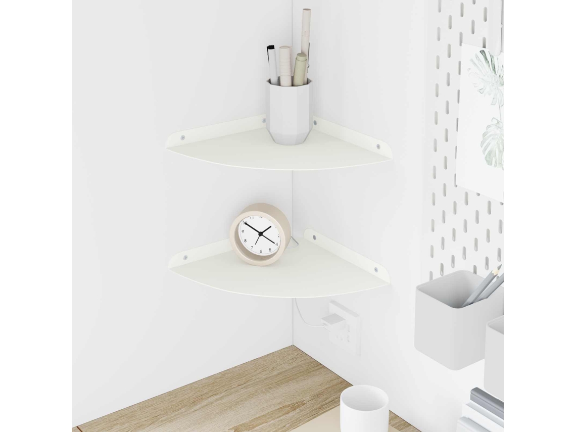 Vidaxl Prateleira Flutuante De Canto 2 Unid. Branco 24 X 24 X 2 Cm