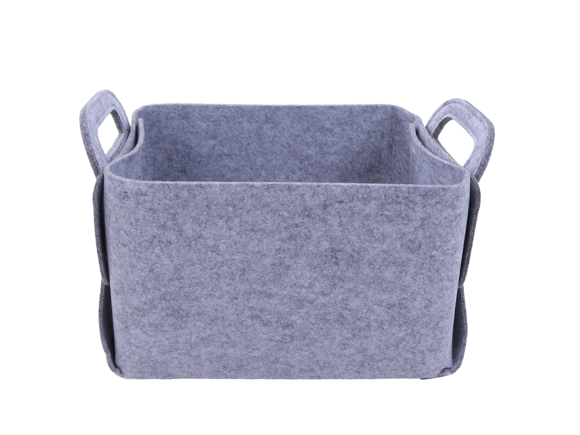 Cesta de armazenamento de feltro portátil com alças dobráveis para roupas e brinquedos casa organizer S/MARCA