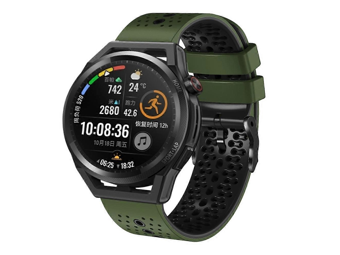 Pulseira De Silicone Perfurada Bicolor De 22 Mm Para Huawei Watch Gt Runner