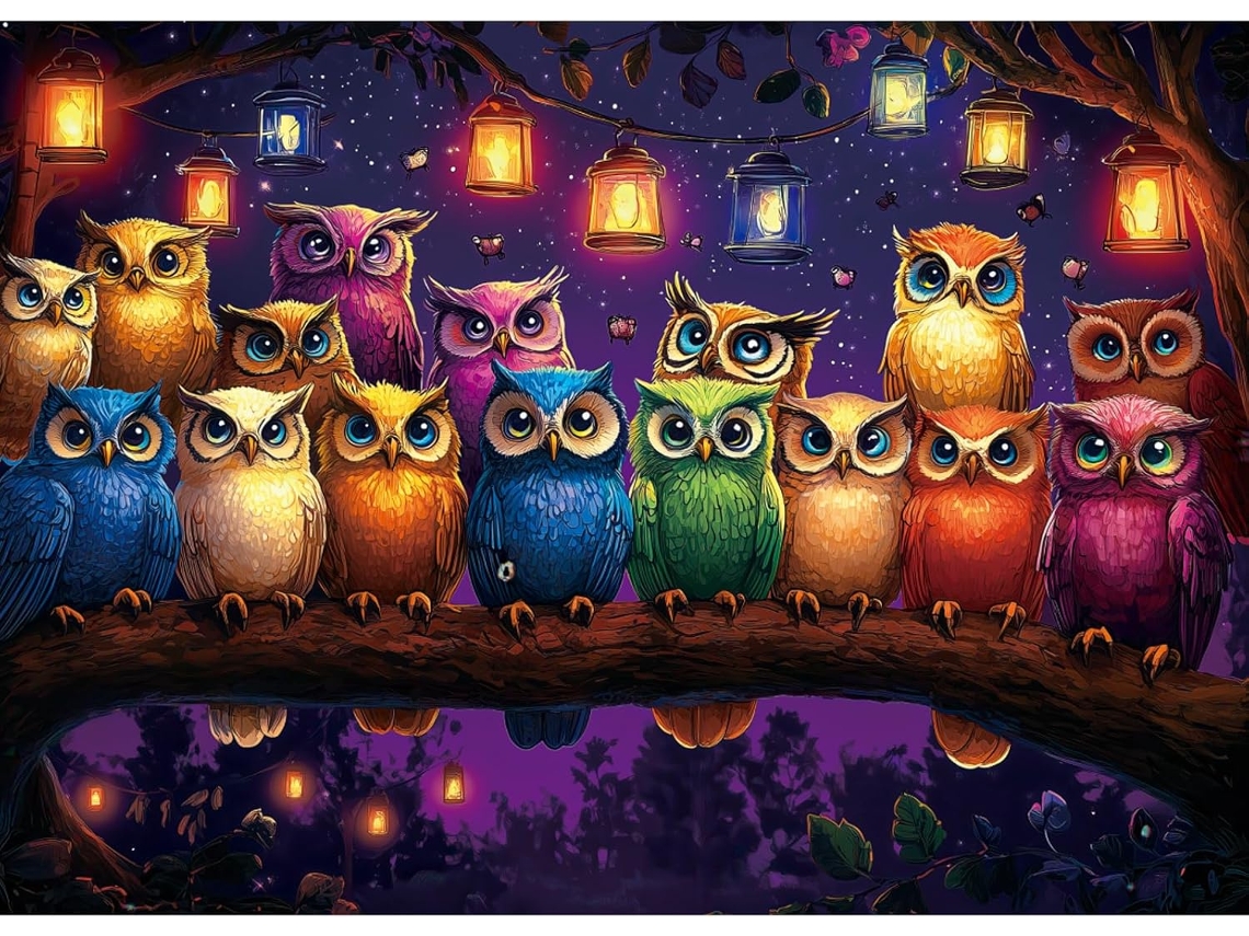 Quebra-cabeças De Coruja Para Adultos, 1000 Peças, Quebra-cabeças De Halloween, Jogo Desafiador De 1000 Peças (roxo)