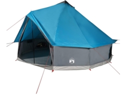 Tenda familiar tipi para 8 pessoas VIDAXL impermeável azul