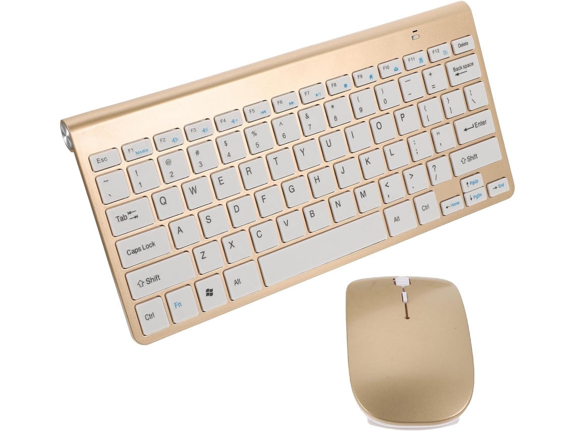 Conjunto Compacto De Teclado E Mouse Sem Fio Em Abs Com 78 Teclas