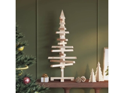 Vidaxl Árvore De Natal Decorativa 90 Cm Madeira De Pinho Maciça