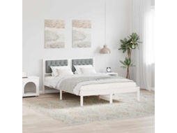 Vidaxl Estrutura Da Cama Com Cabeceira Cinzento-claro 150 X 200 Cm