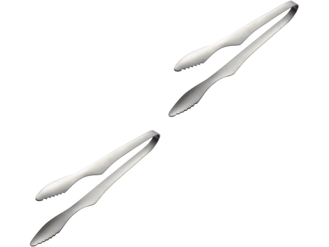 Pinças De Aço Para Alimentos Solustre, Conjunto De 2 Peças, Multifuncionais, Ideais Para Churrasco, Cozinha E Eventos