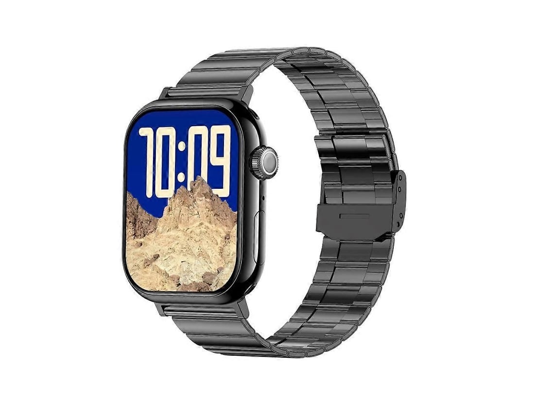Relógio inteligente KL08 com tela colorida de 2,04 polegadas e pulseira de aço, compatível com chamadas Bluetooth VONKELIOS