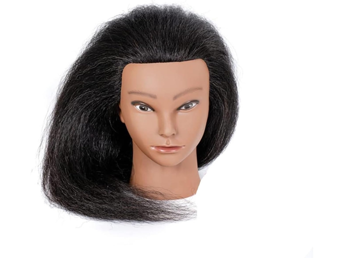 Cabeça de Manequim SFUSHOS de Cabelo Natural, para Treinamento