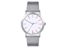 Reloj De Cuarzo De Correa De Silicona Para Pareja Con Dial Colorido Zhoulianfa (plata)