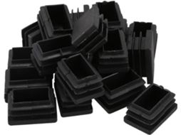 20 Tampas Retangulares De Plástico 30mm X Para Inserções Tubo Roscado