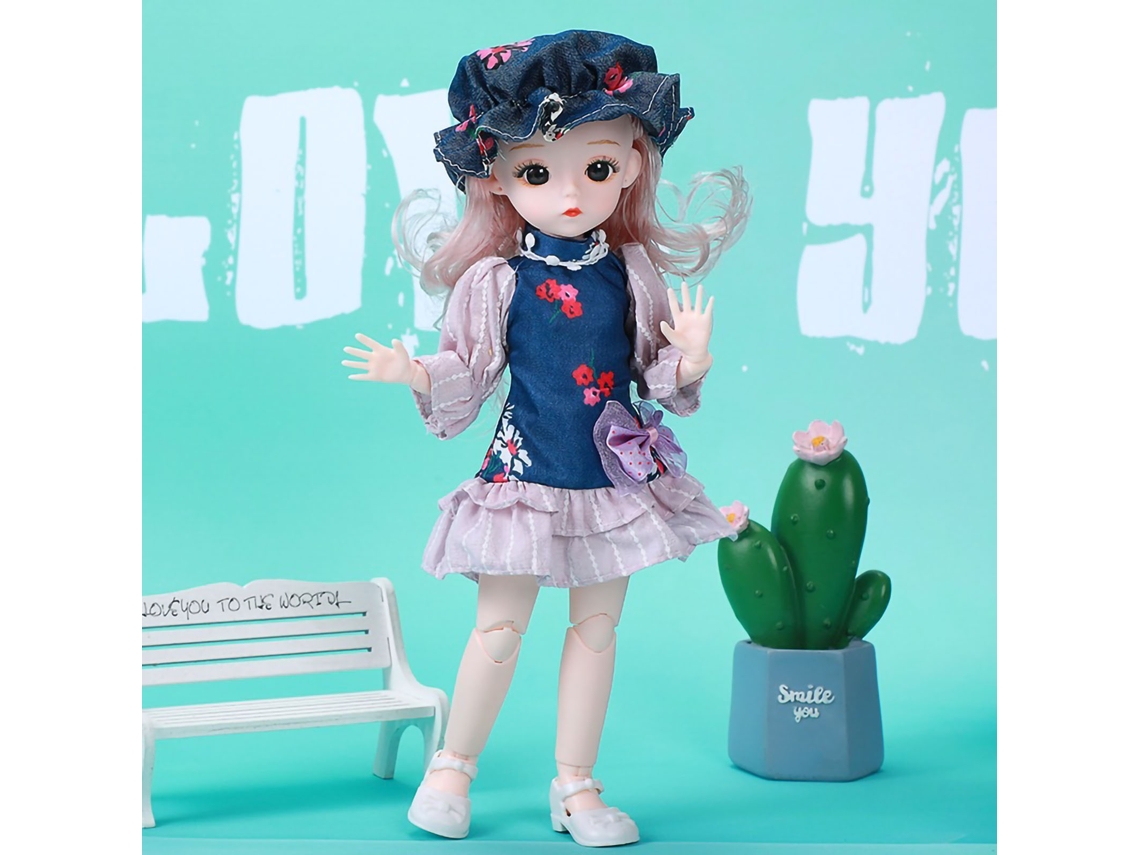Ats boneca Fashion Articulada Bonita Presente de Aniversário para Meninas 3+ Estilo D Tipo Comum 11.8in