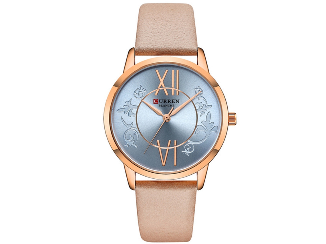 Relógio feminino com pulseira redonda de couro, à prova d'água, MDUG