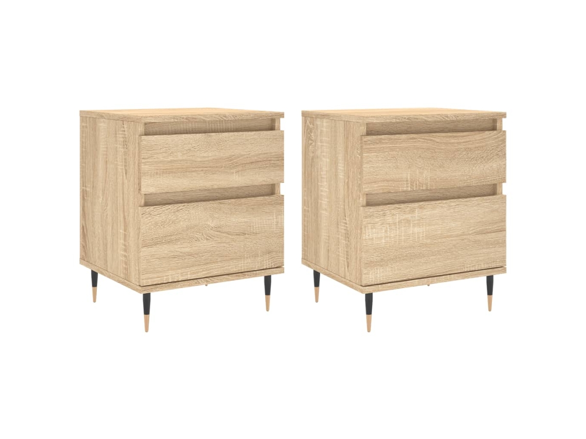 Bedside Cabinet, Bedside Cabinets Vidaxl Marrom Madeira Processada (n/a)