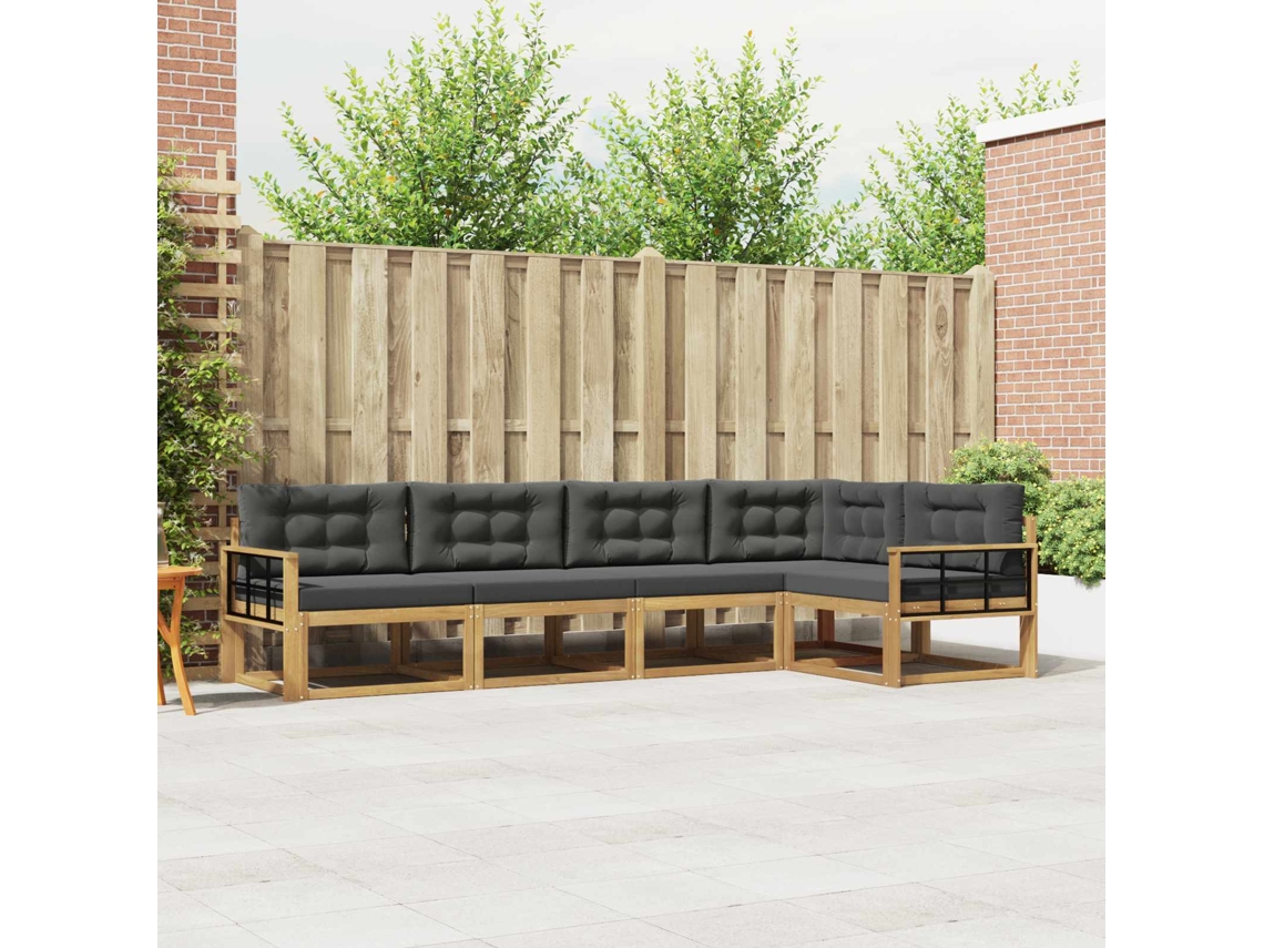 Vidaxl Conjunto De Sofás Para Exterior 4 Unid. Branco E Antracite