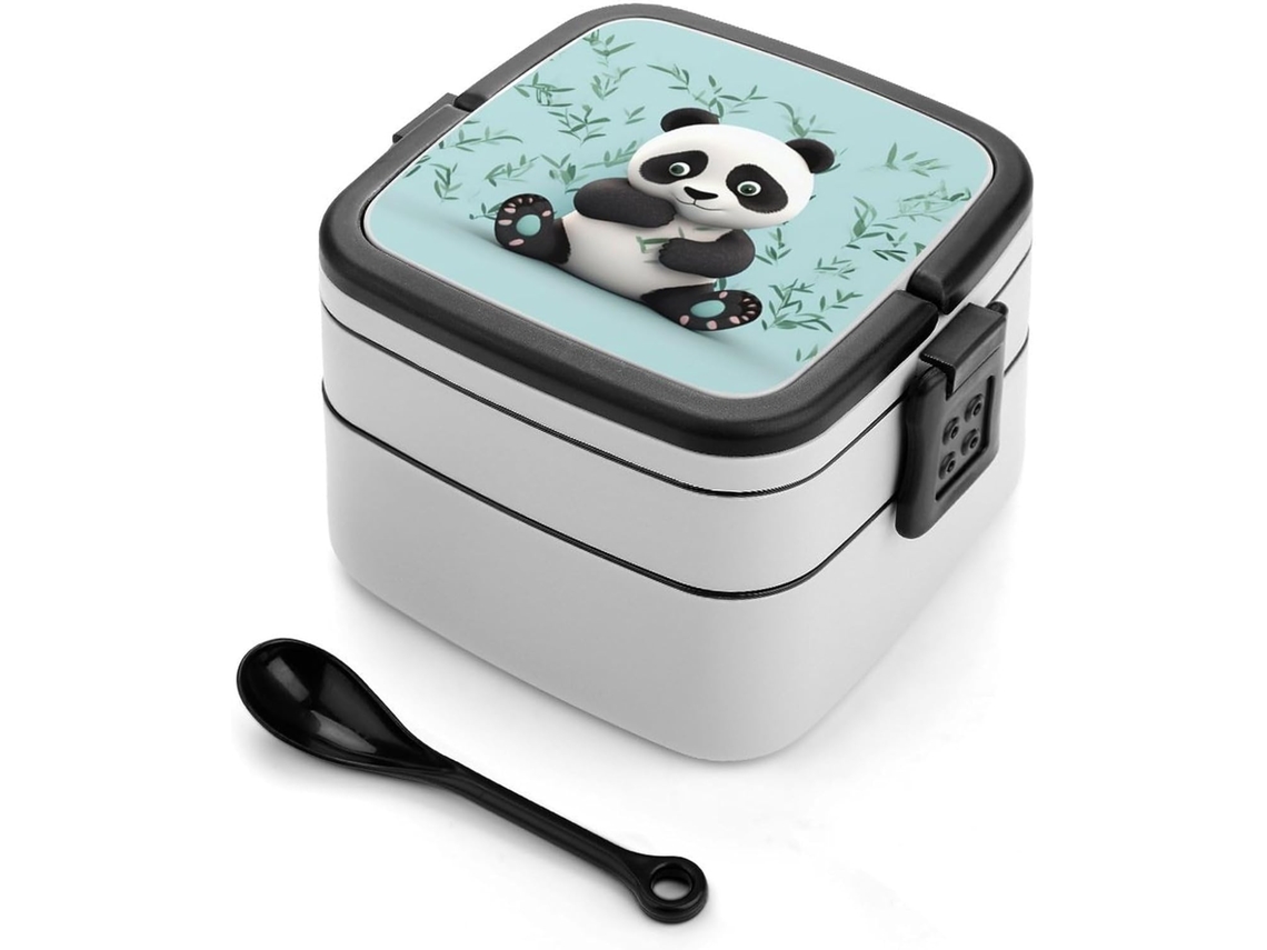 Marmita Bento Empilhável Panda Star Para Adultos, À Prova De Vazamentos, Grande E Com Colher, Ideal Para Homens E
