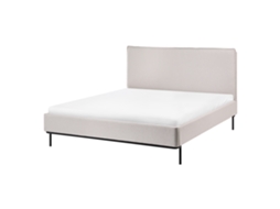 Cama Beliani Corio De Tela Beige 153x219x101