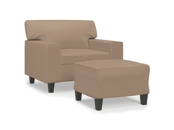 Sofa Chair With Footstool, Sofa Chairs With Footstools Vidaxl Marrom Couro Artificial (n/a)