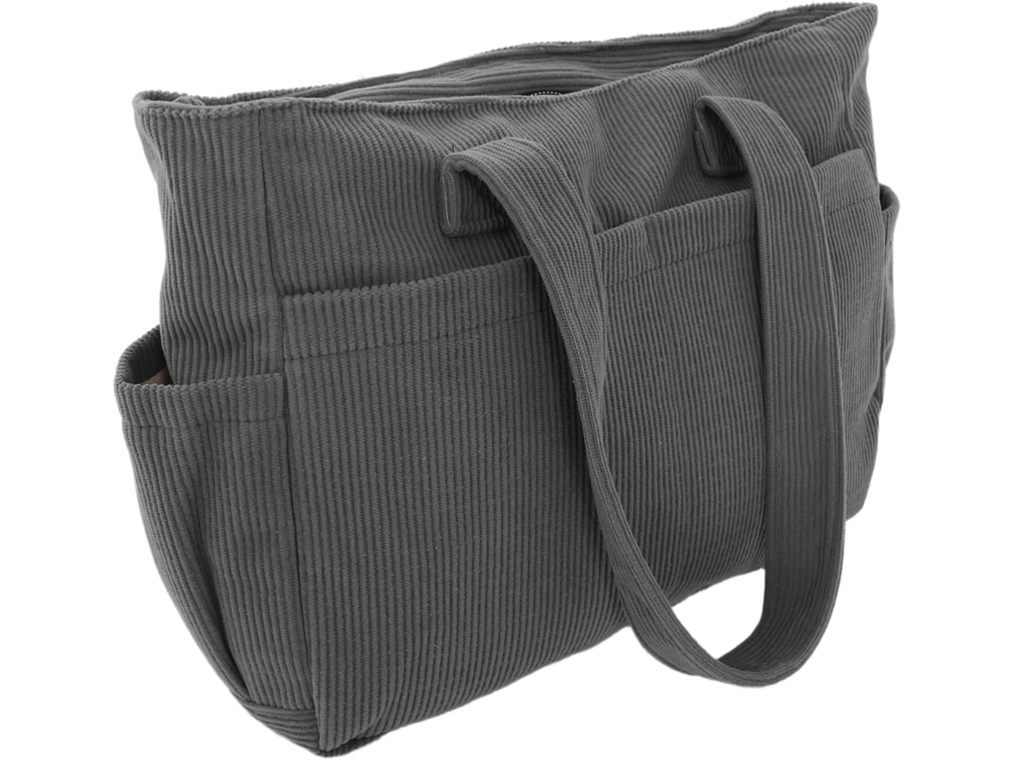 Bolsa Feminina Estilo Tote, Bolsa Grande De Lona Com Vários Compartimentos, Design Elegante.
