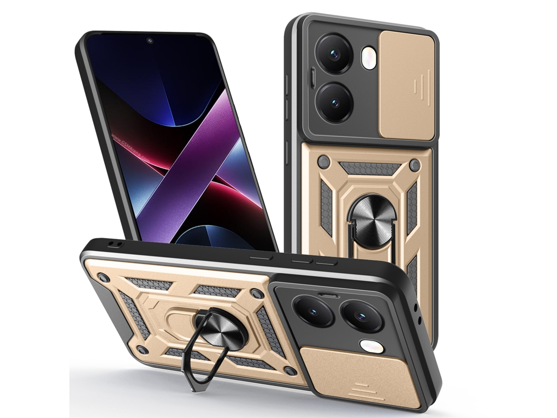 Capa Para Xiaomi Poco X8pro , Com Proteção Deslizante Para A Lente Da Câmara Dourado Panoona