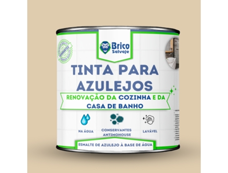 Tinta para azulejos CASTANHO SATINADO 4 L BRICOSALVAJE, Conservante anti-mofo, fácil aplicação