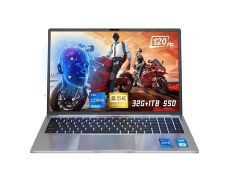 N16 Pro 13º Intel I7-13620H Gaming Laptop 16 Polegadas 2.5K Ips 120Hz 32Gb Ddr4 1Tb Ssd Desbloqueio Facial Teclado Retroiluminado Wifi 6 NINKEAR