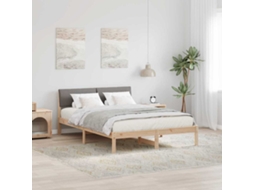 Vidaxl Estrutura Da Cama Com Cabeceira Marrom E Taupe 135 X 190 Cm