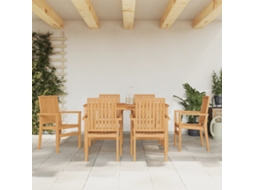 Vidaxl Conjunto De Jantar Para Jardim 7 Pcs Madeira De Teca Maciça