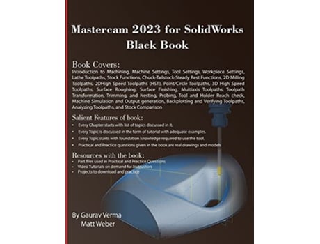 Livro Mastercam 2023 for SolidWorks Black Book de Gaurav Verma Matt Weber (Inglês)