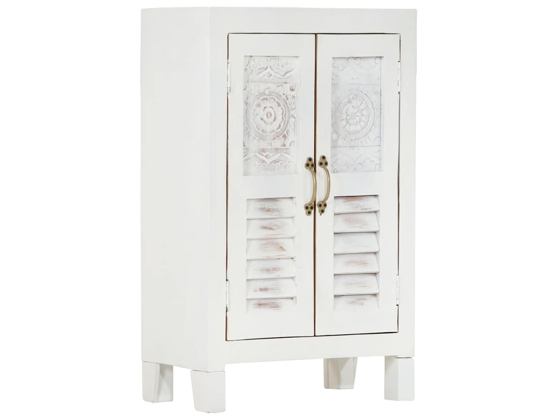 Vidaxl Aparador 55x30x90 Cm Madeira De Acácia Maciça Branco
