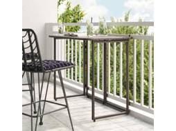 Vidaxl Mesa De Jardim Dobrável 90x51x75 Cm Vime Pe Castanho