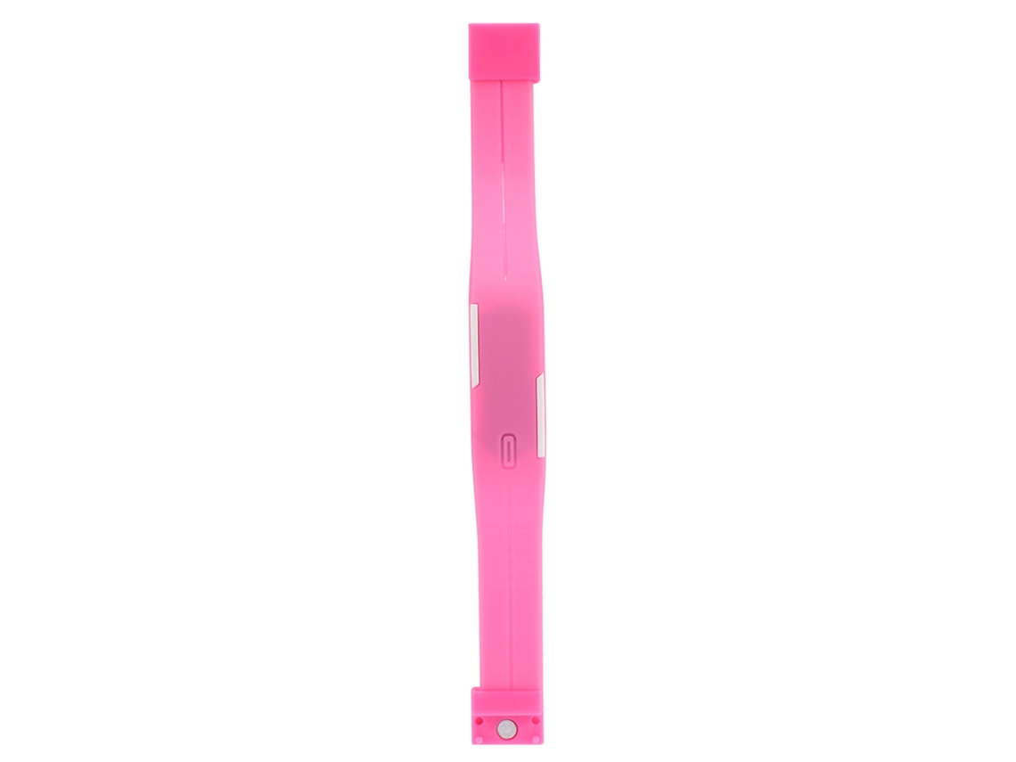 Relógio Digital Led para Crianças Pulseira Plástica Retangular Rosa