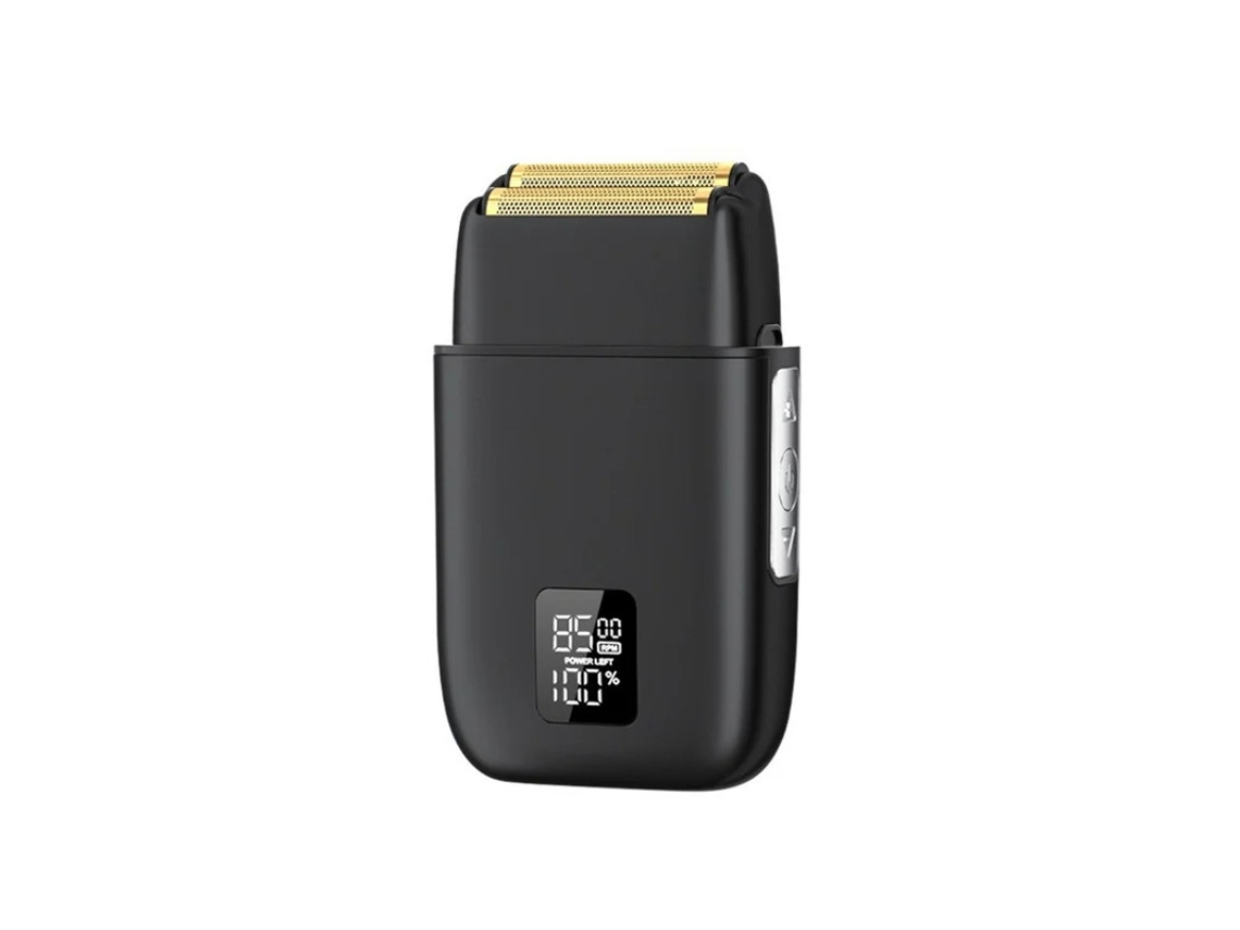 Barbeador Elétrico 3 Velocidades Lâminas Flutuantes Duplas Úmido E Seco Display Led Usb Preto Bestvite