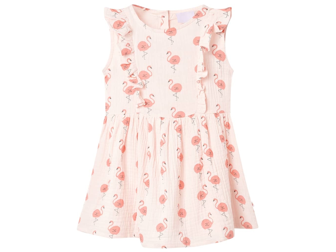 Vestido De Criança Com Folhos Rosa-suave 92