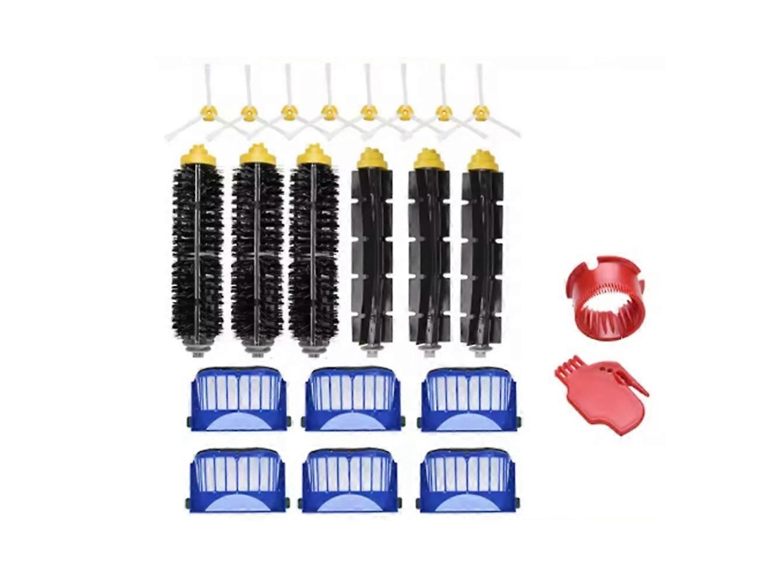 Kit Com 22 Peças De Filtros Para Escova Lateral Principal De Aspirador De Pó Irobot Roomba 675, 670, 665, 690, 692, 694, 671, 677, 650, 655 E 614.