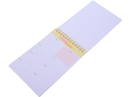 Caderno Planejador Semanal Amarelo, Bloco de Notas com Encadernação em Espiral