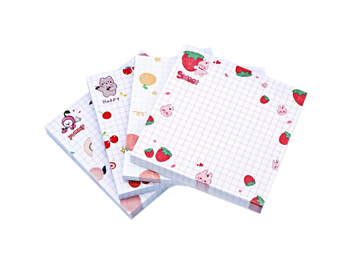 Blocos De Notas Adesivas, 80 Folhas, 4 Unidades