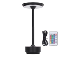 2026 lâmpada de Mesa Led Recarregável Rgb 16 Cores Portátil com Controle Remoto Metal Preto para Escritório Sala de Estar