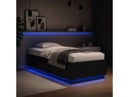 Vidaxl Estrutura De Cama Com Led Carvalho Preto 80 X 200 Cm