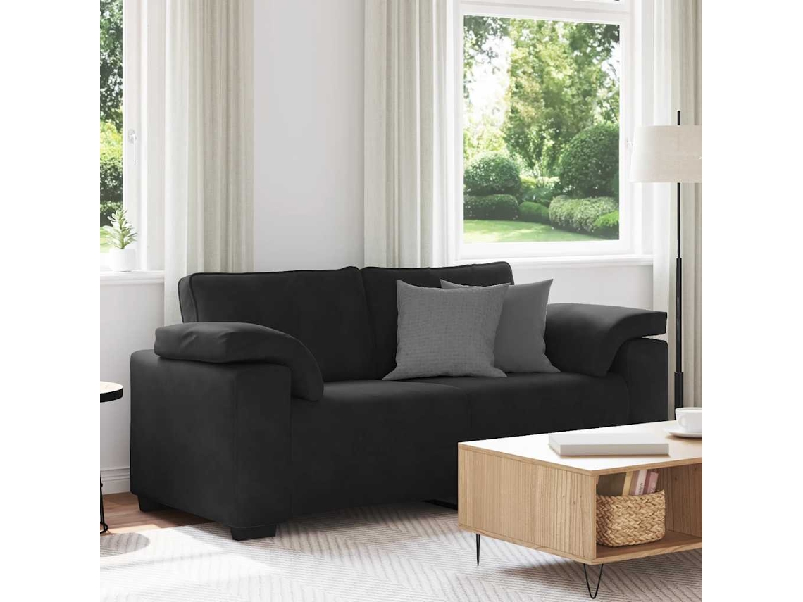 Vidaxl Sofá-luvas 180x77x82 Cm Veludo Preto