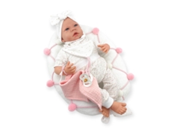 Boneca Reborn - Berjuan S.l - Multicolorido - 50 Cm - Fantasia Branca - Travesseiro De Amamentação - Plástico - Moderno