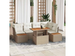 Vidaxl Conjunto De Sofá De Jardim 10 Unid. Bege Rattan Sintético